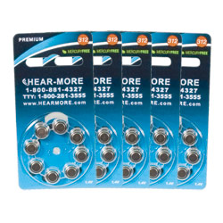 HearMore Hearing Aid Batteries- Size 312 -Ctn-40 Price: $19.95