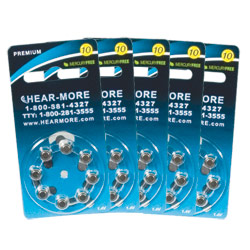 HearMore Hearing Aid Batteries- Size 10 -Ctn-40 Price: $19.95