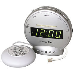 Sonic Alert Clock with Bed Shaker and Phone Signaler Price: $37.95